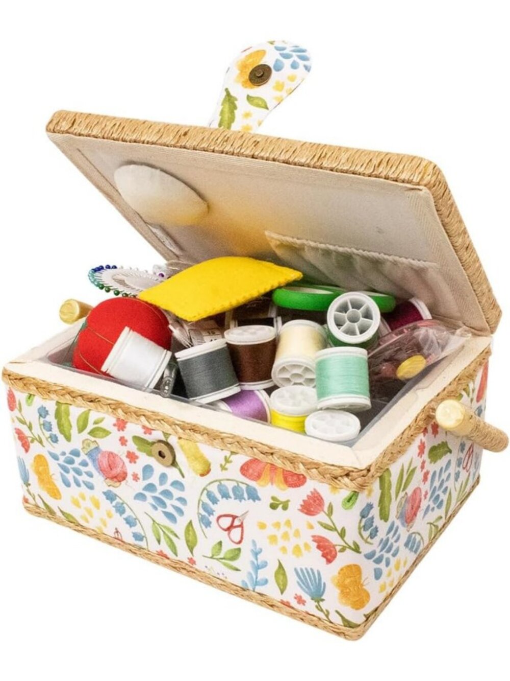 Essential Sewing Basket with Complete Accessories & Tools for DIY Projects